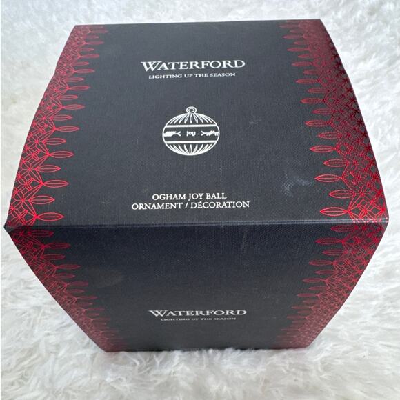 2018 Waterford Crystal Ogham Joy Ball Ornament with Box Made in Slovenia Ireland - Picture 1 of 15